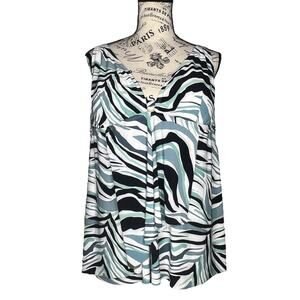 Beyond Control (14) Animal Printed Tankini Front Cut Out Flowy Layered Swim Top